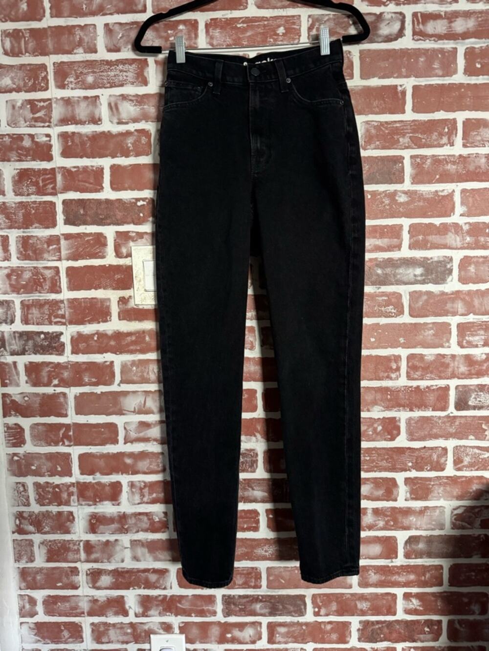 Mother Twirly Skimp Jeans Black High Rise Straight SNACKS 25 Preownwed good